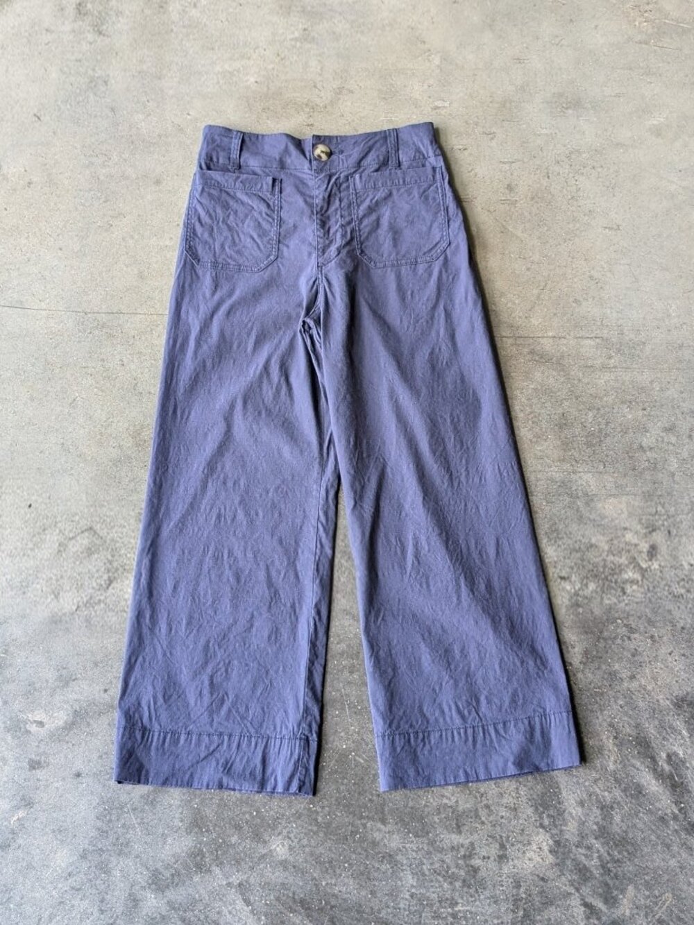 Anthropologie Wide Leg Trouser Dark Navy Blue High Rise Waist Pants size 27 - Picture 2 of 7